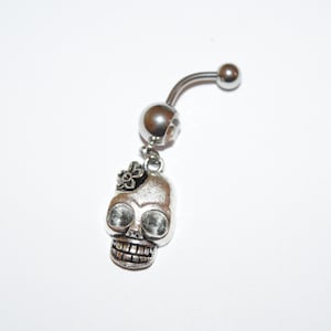 Skull Belly Ring, Retro Skull Jewelry, Silver Skull Jewelry, Belly Rings, Navel Ring, Belly Button Rings, Body Jewelry, Spring Shopping
