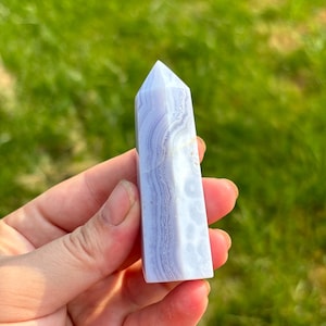 Blue Lace Agate Crystal Tower Point, Tower Point, Agate Tower Crystal, Holiday Gifts, Gifts for her, Spring Shopping