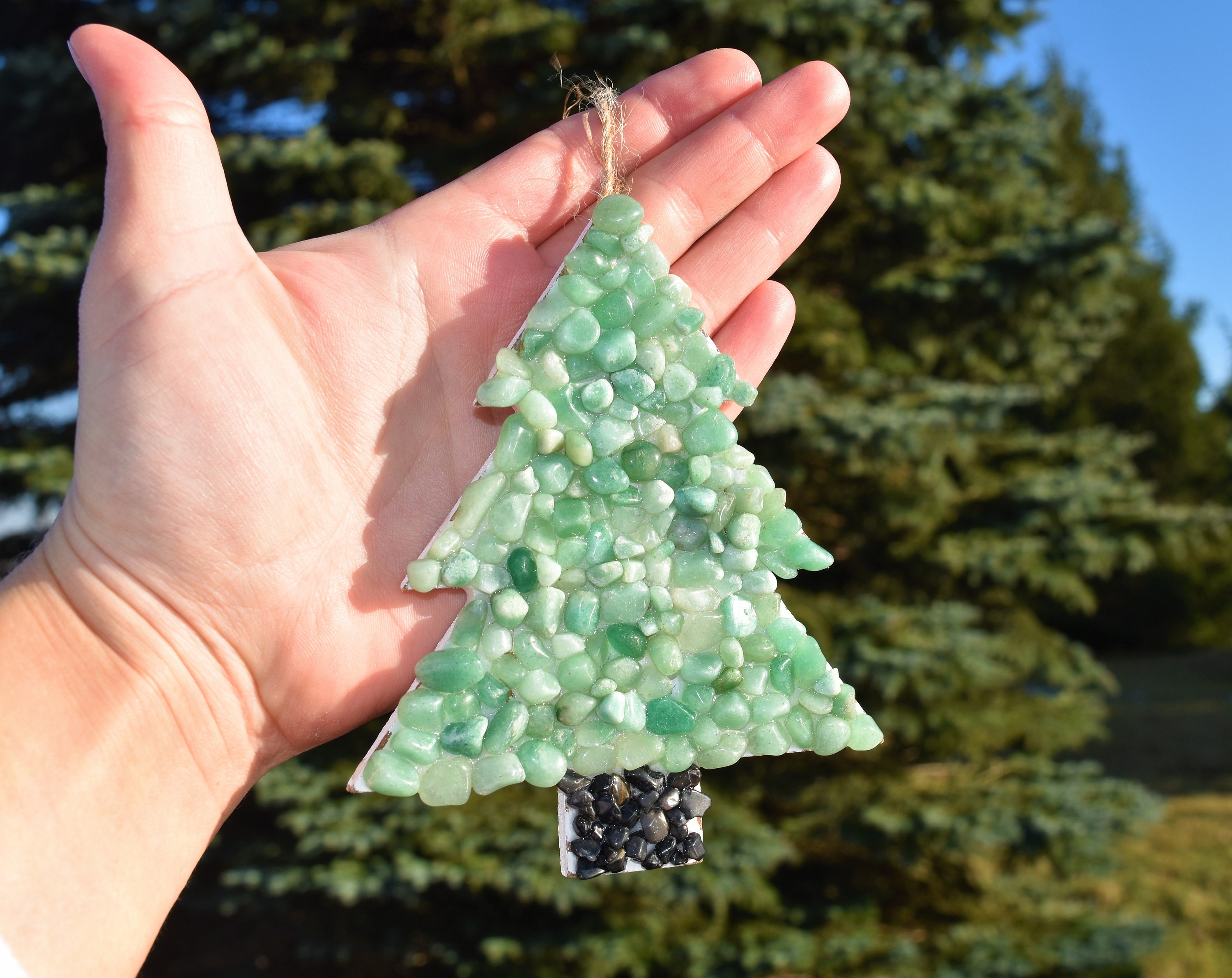 Crystal Christmas Tree Ornament Green Aventurine Tree Etsy Ireland