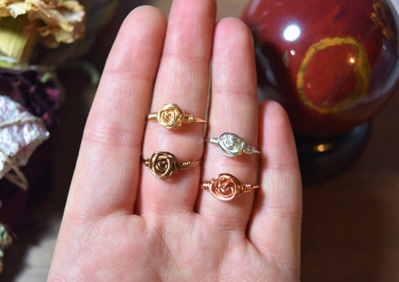 Anillo de plata con cristales de rosa Anillo boho chic Anillo