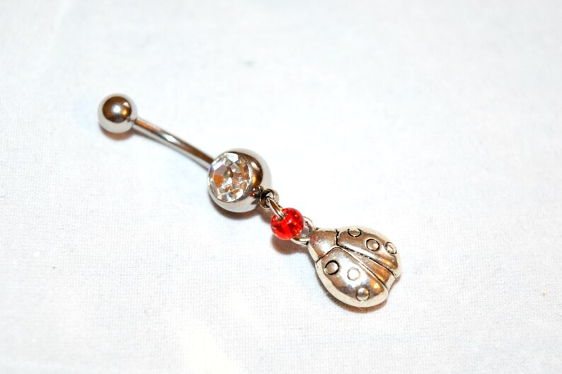 Lady Bug Belly Rings Red Lady Bug Belly Button Rings Belly Etsy