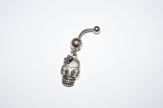 Piercing Ombelico Con Teschio In Osso - 12