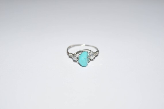 1 wire ring blue