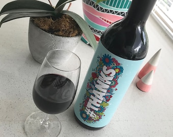 PRINTABLE Thanks Wine Bottle Wrapper | Instant Digital Download to Print at Home | Original Design