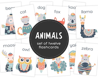 Early Learning Animal Cards | Instant Digital Download | Educational