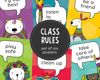 Early Learning Class Rules Set of A3 Posters | Instant Digital Download