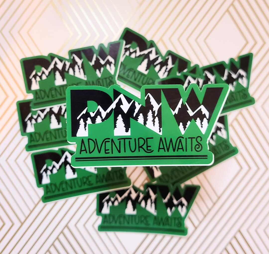PNW Sticker / Pacific Northwest / Upper Left/ Adventure Awaits Decal - Etsy