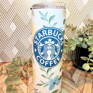 Starbucks floral tumbler/ FREE SHIPPING/20oz starbucks tumbler/ Spring tumbler starbucks/ mothers day gift/