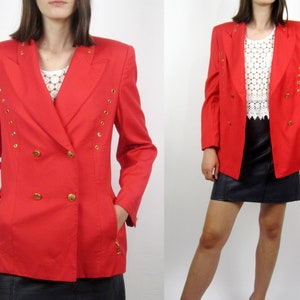 vintage 90s ESCADA double breasted oversize boyfriend jacket 100% wool 38