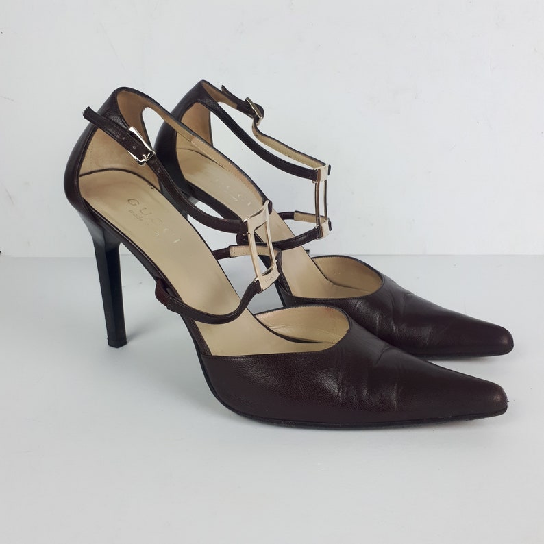 vintage GUCCI by Tom Ford 90s 00s pointed toe double buckle image 5