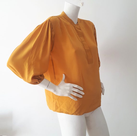 vintage Van Laack Ochre Mustard Yellow silk bishop