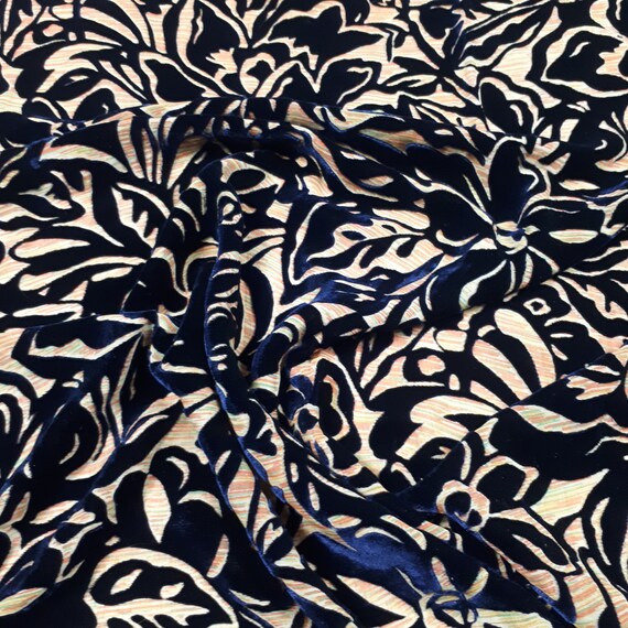 vintage Art Deco Velvet devore scarf 43" square