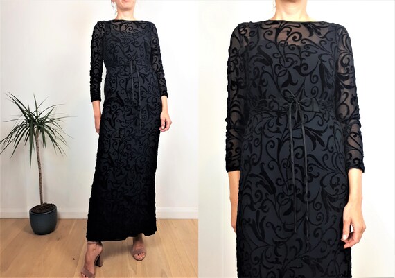 vintage Carnegie of London blac Devore velvet & me