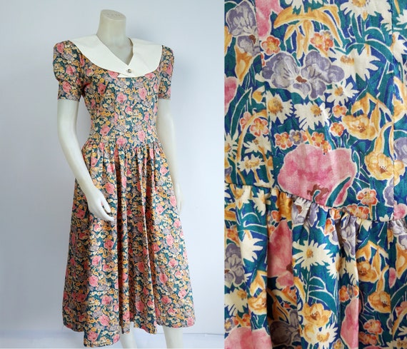 vintage 80s 90s Praire floral print ditsy dress