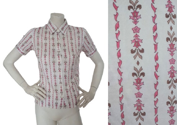 CELINE vintage 70s Signature floral chain print sh