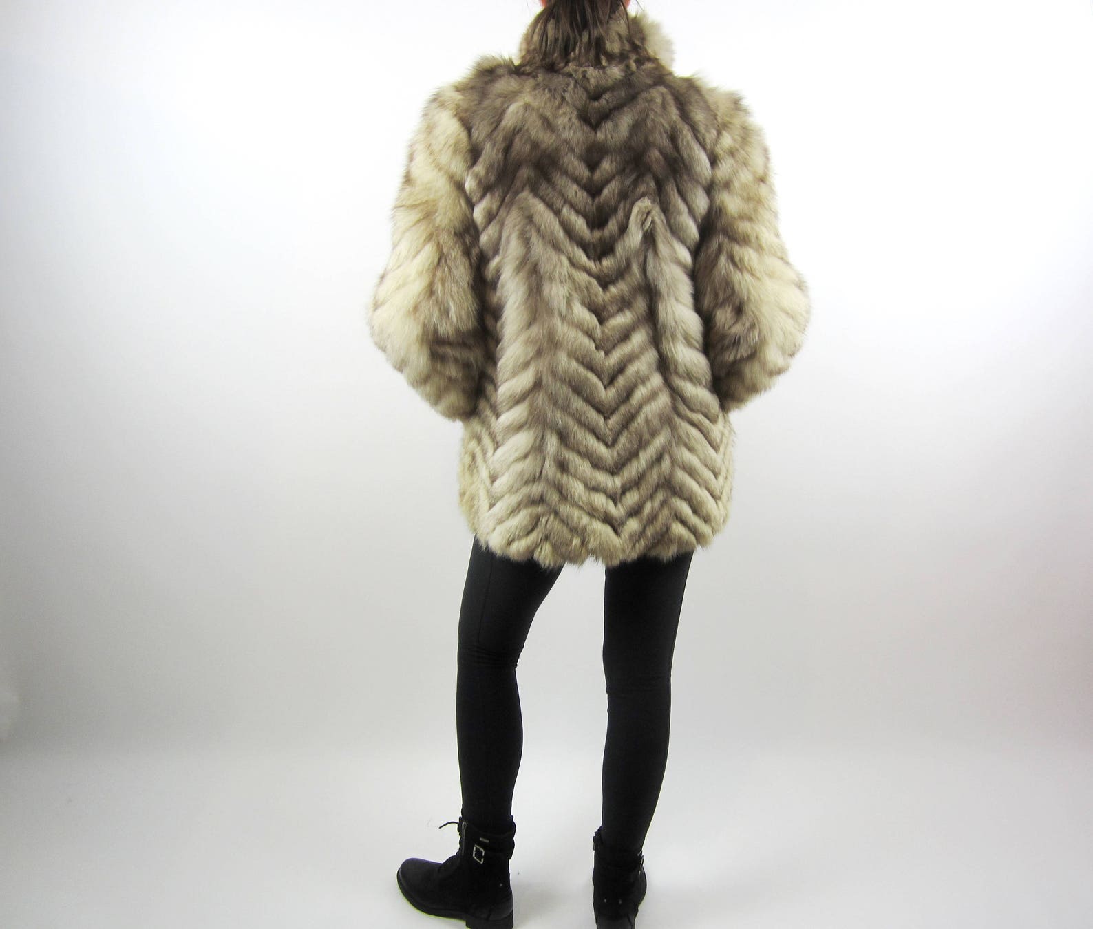 Vintage Silver Arctic Fox Fur Pelts Jacket Winter Coat S M | Etsy