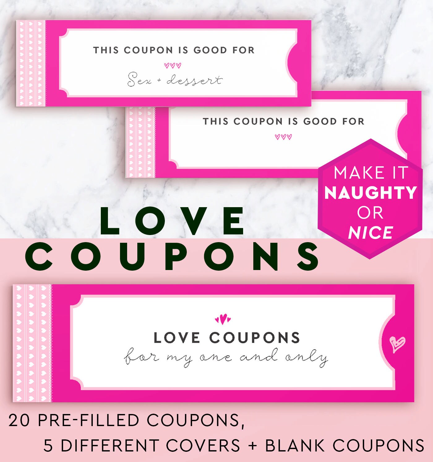 Boyfriend Love Coupons For Him Sexy Coupon Book Cute | Etsy