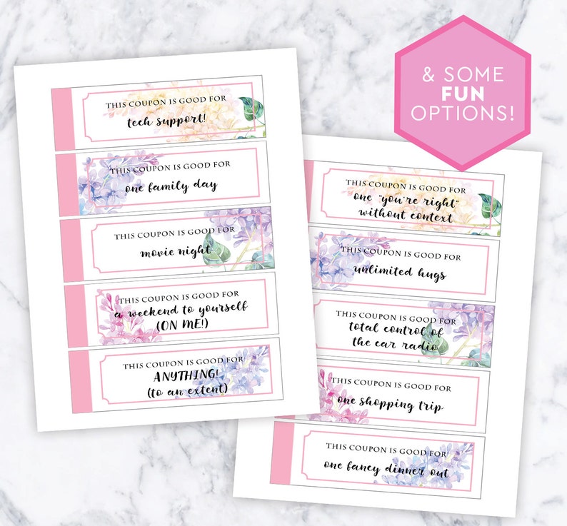 Coupons For Mom Coupon Book for Mom DIY Gift for Mom | Etsy