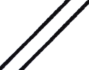 5,00 m Gummikordel schwarz rund Ø2,5-3 mm weich, waschbar, für Alltagsmasken, Mund-Nasen-Gesichtsmasken, Gummiband, Hosengummi