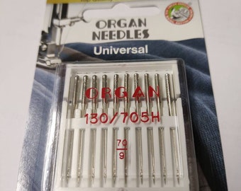 Organ needles universal 10 pieces in hardcase 70/9 130/705H organ needles