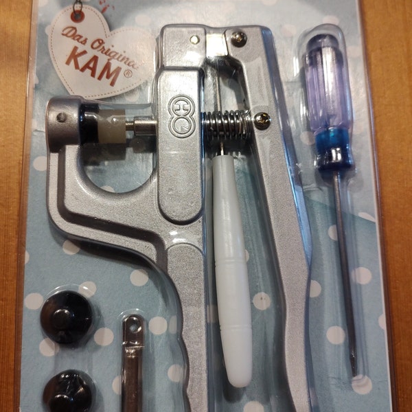 KAM® SNAP Zange - das Profigrät für Kunsstoffdruckknöpfe, Kamsnaps®, Babysnaps® usw. selbst Sterne und Herzen, sowie T3, T5, T8