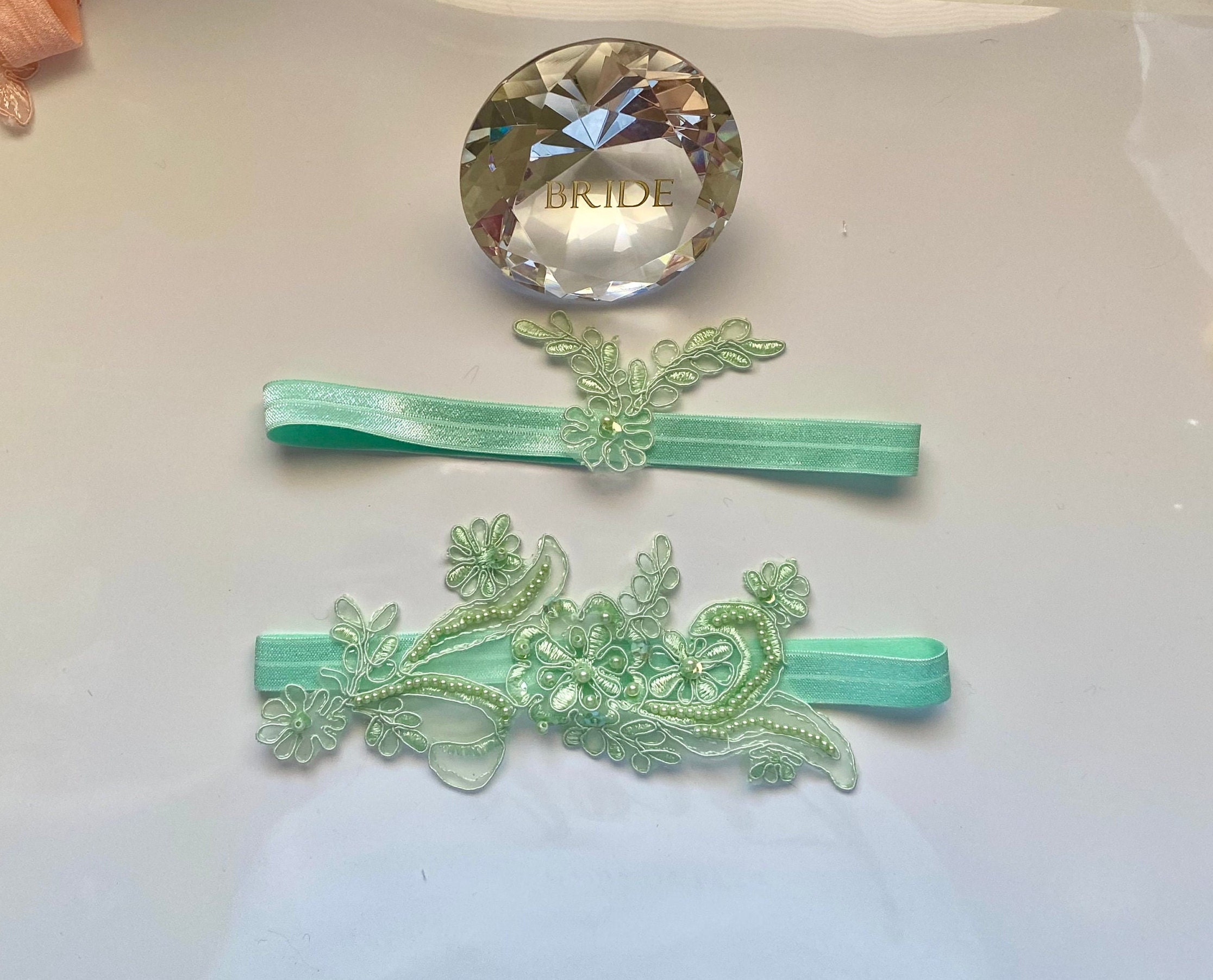 Mint Green Garter - Etsy