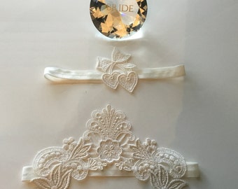 Exquisites Strumpfband und Spitze Strumpfband,Lace Strumpfband,Ivory Hochzeit,Grün Hochzeit Strumpfband,IvoryWedding,Lace