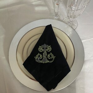 Dinner Napkins Hemstitched Embroidery, Wedding Gift,Wedding,Cotton Napkin,Cloth Napkins,Custom Napkin