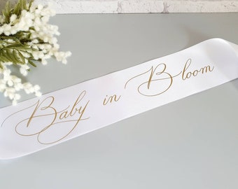 Baby In Bloom Sash~Baby Shower Sash~Mum to Be Sash~Mommy to Be Sash~Maternity Sash~Pregnancy Sash~Unisex Baby Shower Decoration~Mom Sash