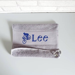 Personalised Cycling Towel~Cycling Gift~Bike Gifts~Fitness Gifts~Cycling Lover Present~Biking Gifts~Christmas Gift~Gifts Under 15