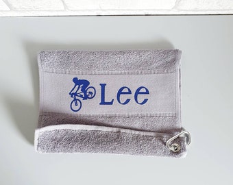 Personalised Cycling Towel~Cycling Gift~Bike Gifts~Fitness Gifts~Cycling Lover Present~Biking Gifts~Christmas Gift~Gifts Under 15