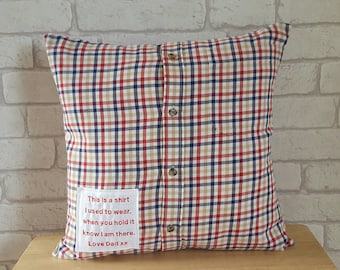 Keepsake Memory Cushion~Personalized Memory Pillow~Remembrance Cushion~Men's Shirt Cushion~Ladies Dress Cushion~Memory Pillow~Memorial Gift