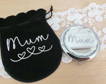 Mum Compact Mirror~Mother's Day Gift~Personalised Compact~Gift for Mum~Cosmetic Mirror~Mother of the Bride Gift~Gifts for Her~Gifts Under 10