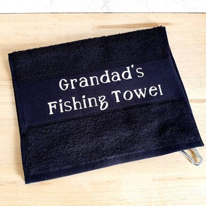 Grandad&#39;s Fishing Towel~Fishing Gift~UK Fishing Gift~Fishing Lover Gift~Gift for Grandad~Gifts for Him~Sports Towel~Gifts Under 10