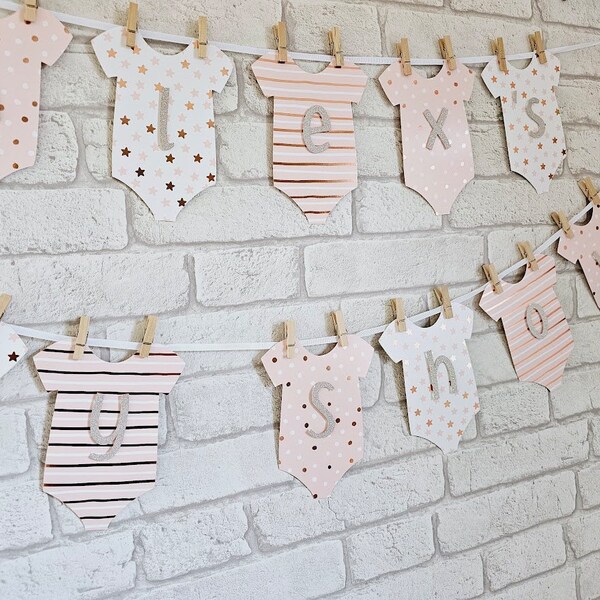 Custom Baby Shower Bunting~Baby Shower Celebration~New Baby Garland~Baby Girl~Baby Boy