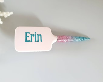 Personalised Unicorn Hairbrush~Childs Hairbrush~Unicorn Paddle Brush~Party Favour~Stocking Filler~Girls Birthday Present~Unicorn Lover Gift