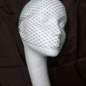 Black Classic Birdcage Veil - Soft Blusher Bandeau - Goth Gothic Bride Wedding Veils Funeral Dark Halloween- Made to Order bild 4