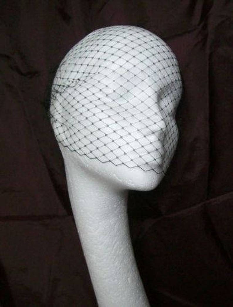 Black Classic Birdcage Veil - Soft Blusher Bandeau - Goth Gothic Bride Wedding Veils Funeral Dark Halloween- Made to Order bild 4