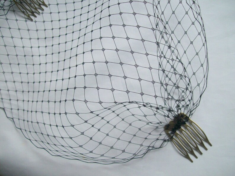 Black Classic Birdcage Veil - Soft Blusher Bandeau - Goth Gothic Bride Wedding Veils Funeral Dark Halloween- Made to Order bild 5