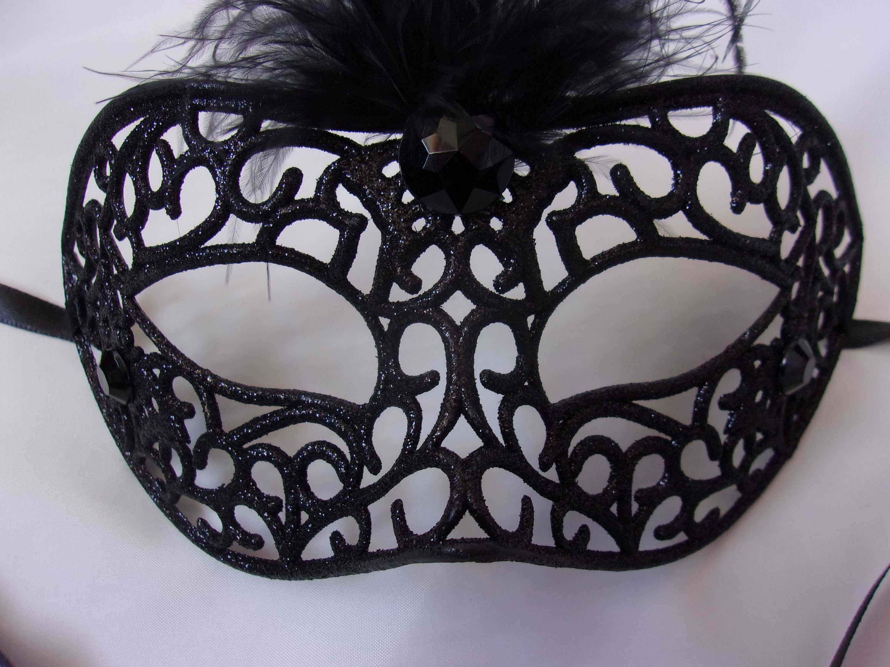 Black Glitter Mask Bespoke Gothic Halloween Masquerade Bride Etsy UK