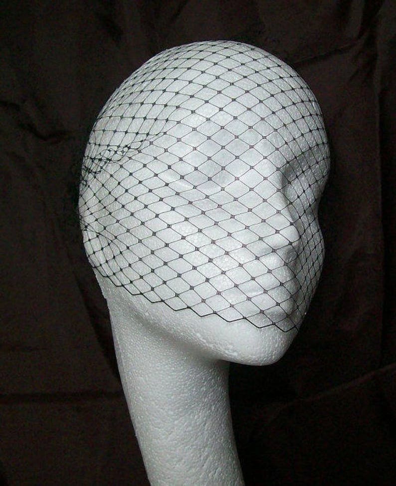 Black Classic Birdcage Veil - Soft Blusher Bandeau - Goth Gothic Bride Wedding Veils Funeral Dark Halloween- Made to Order bild 3