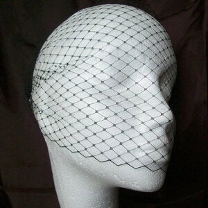 Black Classic Birdcage Veil - Soft Blusher Bandeau - Goth Gothic Bride Wedding Veils Funeral Dark Halloween- Made to Order bild 2