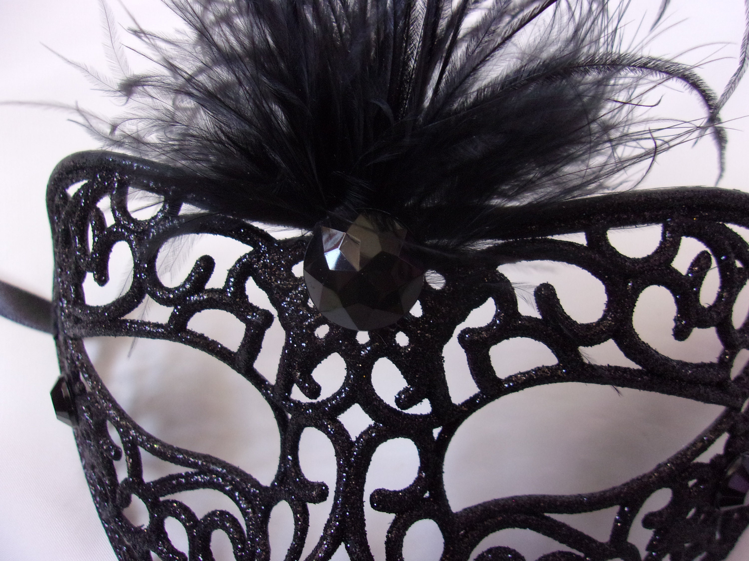 Black Glitter Mask Bespoke Gothic Halloween Masquerade Bride Etsy UK