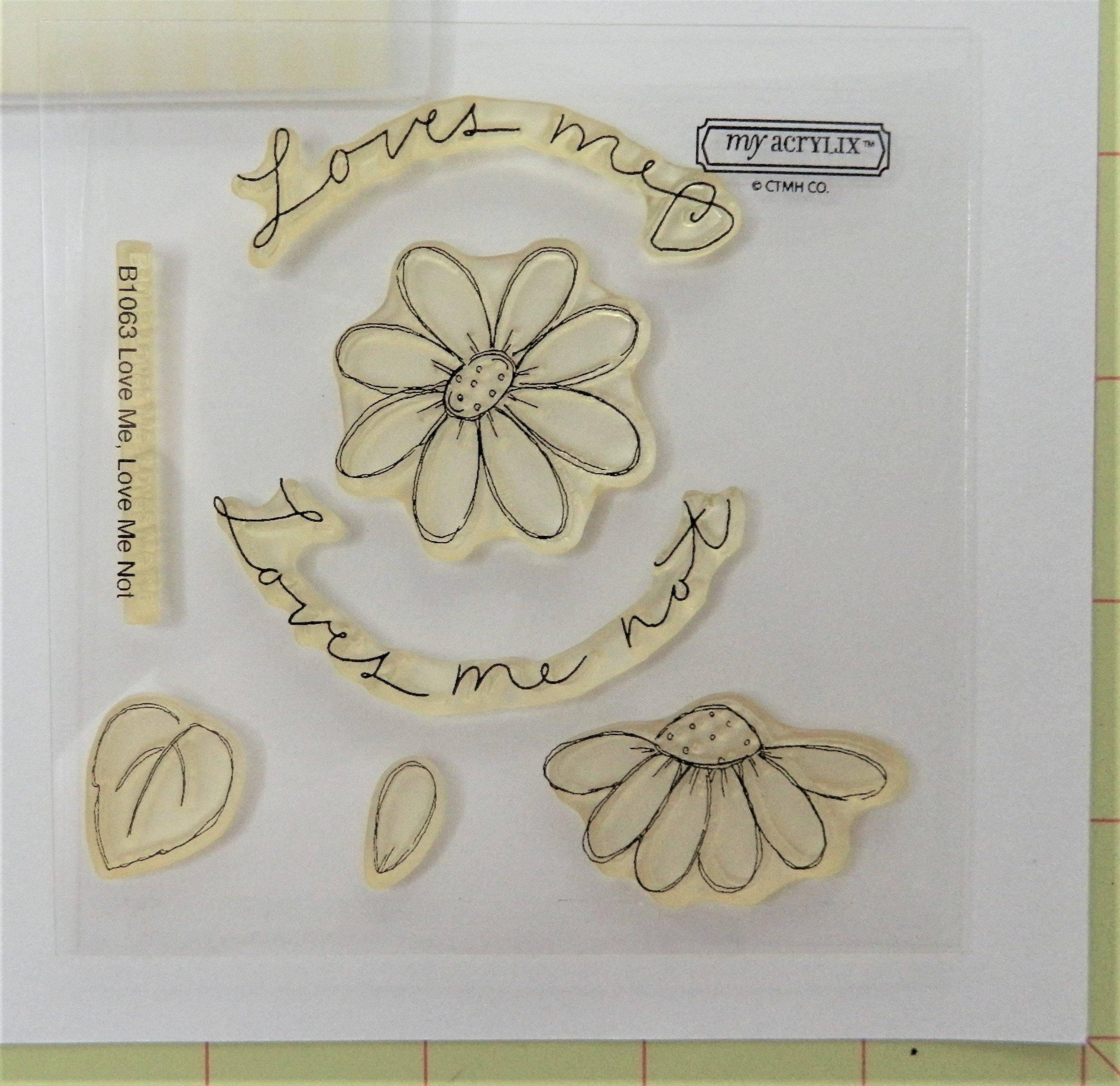 Retired Close to My Heart My Acrylix Stamp Set Loves Me, Loves Me Not