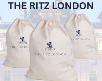 Pack of 3 The Ritz Hotel London White Dry Cleaning Bag Dust Bag Luxury Laundry Cotton