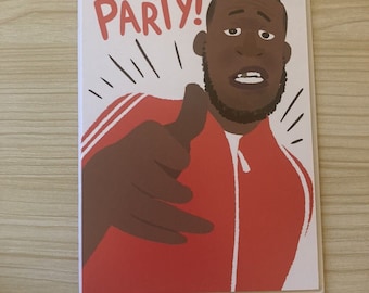 Stormzy birthday greeting card - shut up and party