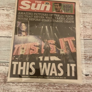 Michael Jackson The Sun Newspaper Tribute This Is It , This Was It UK June 30 2009 image 1