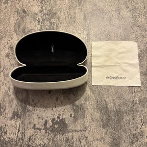 Yves Saint Laurent YSL Logo Suede Leather Glasses Case Beige – Authentic/79 Ysl Sunglasses Case - Etsy main image 3