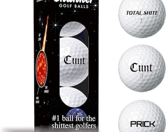 Grappige onbeleefde golfballen – nieuwigheidsprop cadeau voor golfers, vader, mannen, geheime kerstman, hilarische kousvuller, offensief golfcadeau Shankers-golf