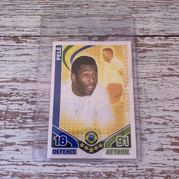 Pele Topps Soccer Trading Card - Match Attax Football Card Brazil